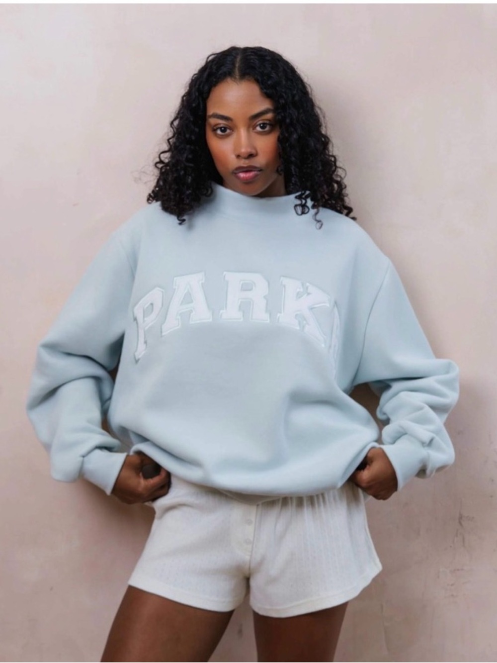 Parke Bridal Varsity Mock-neck Pale Blue NWT S/M